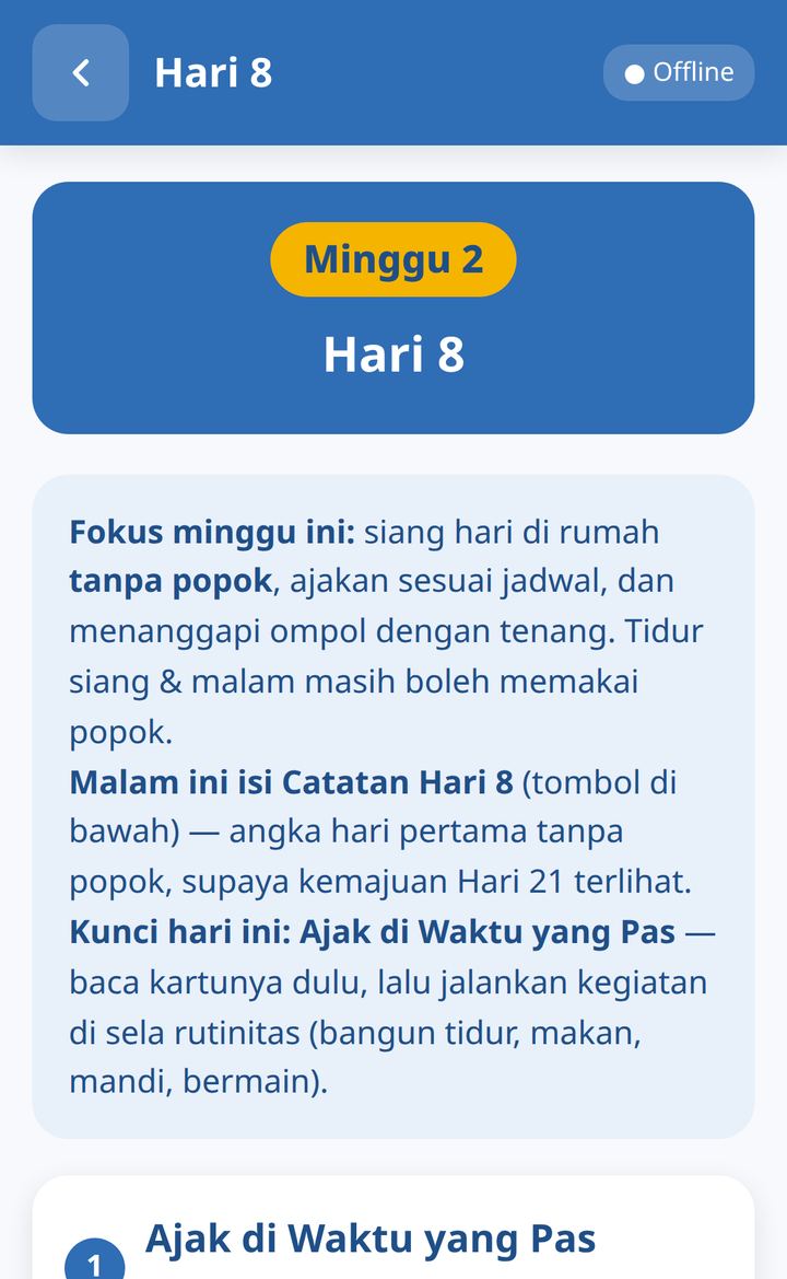 Jadwal harian ke pispot