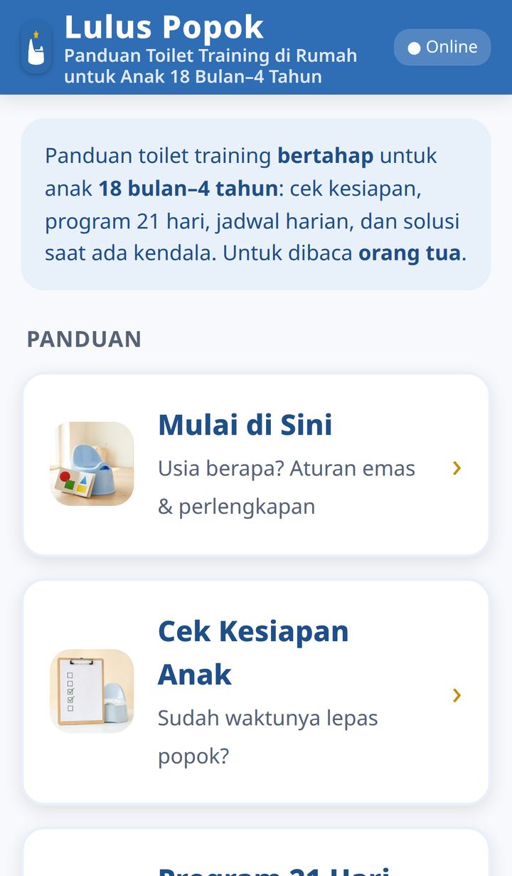 Menu utama aplikasi
