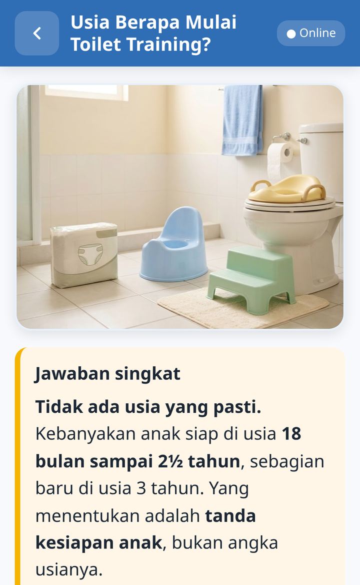 Lepas popok malam & kapan ke dokter
