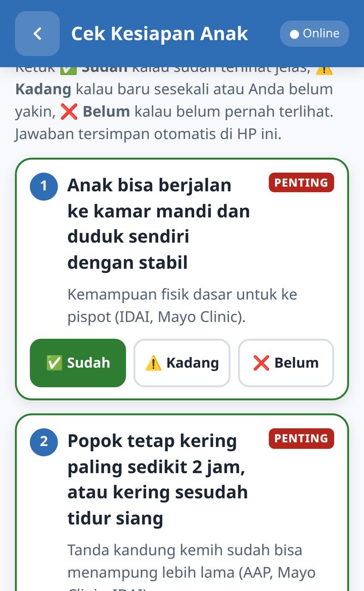 Cek Kesiapan Anak